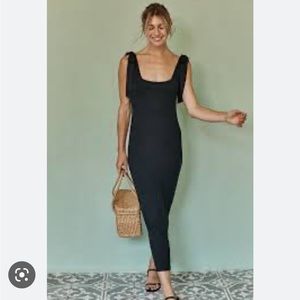 The Softest Ribbed Tie-Shoulder Maxi Dress